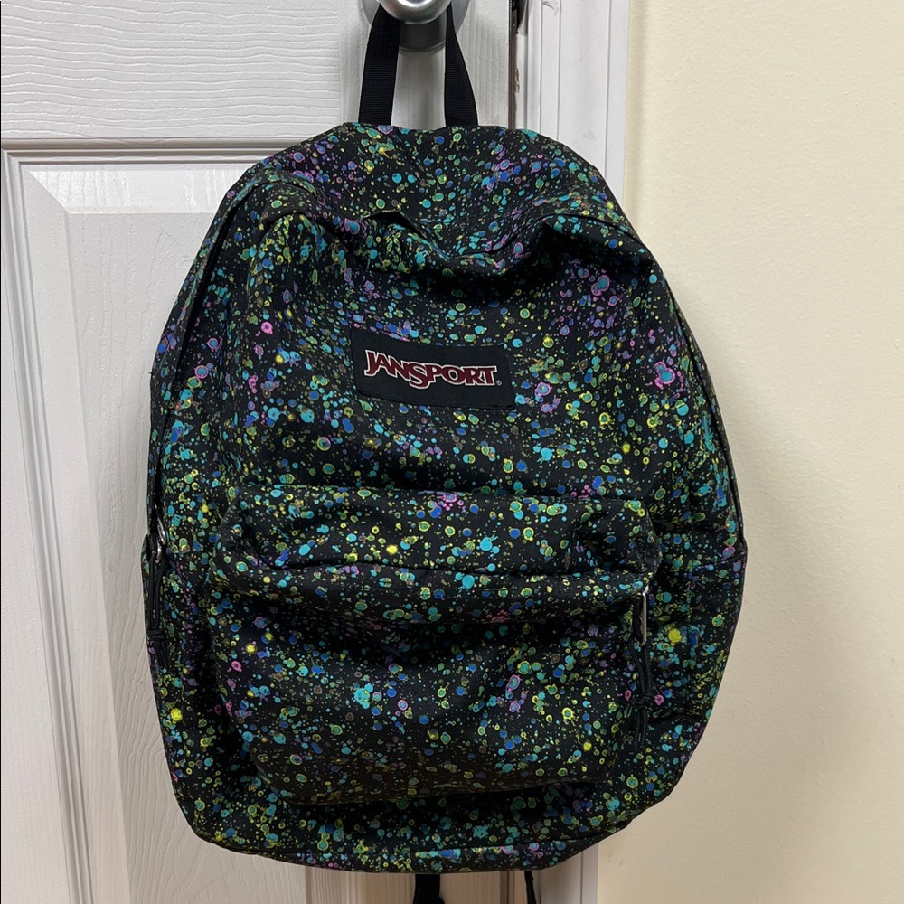 Jansport Black Backpack with Multicolor Speckles